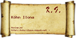 Kóhn Ilona névjegykártya